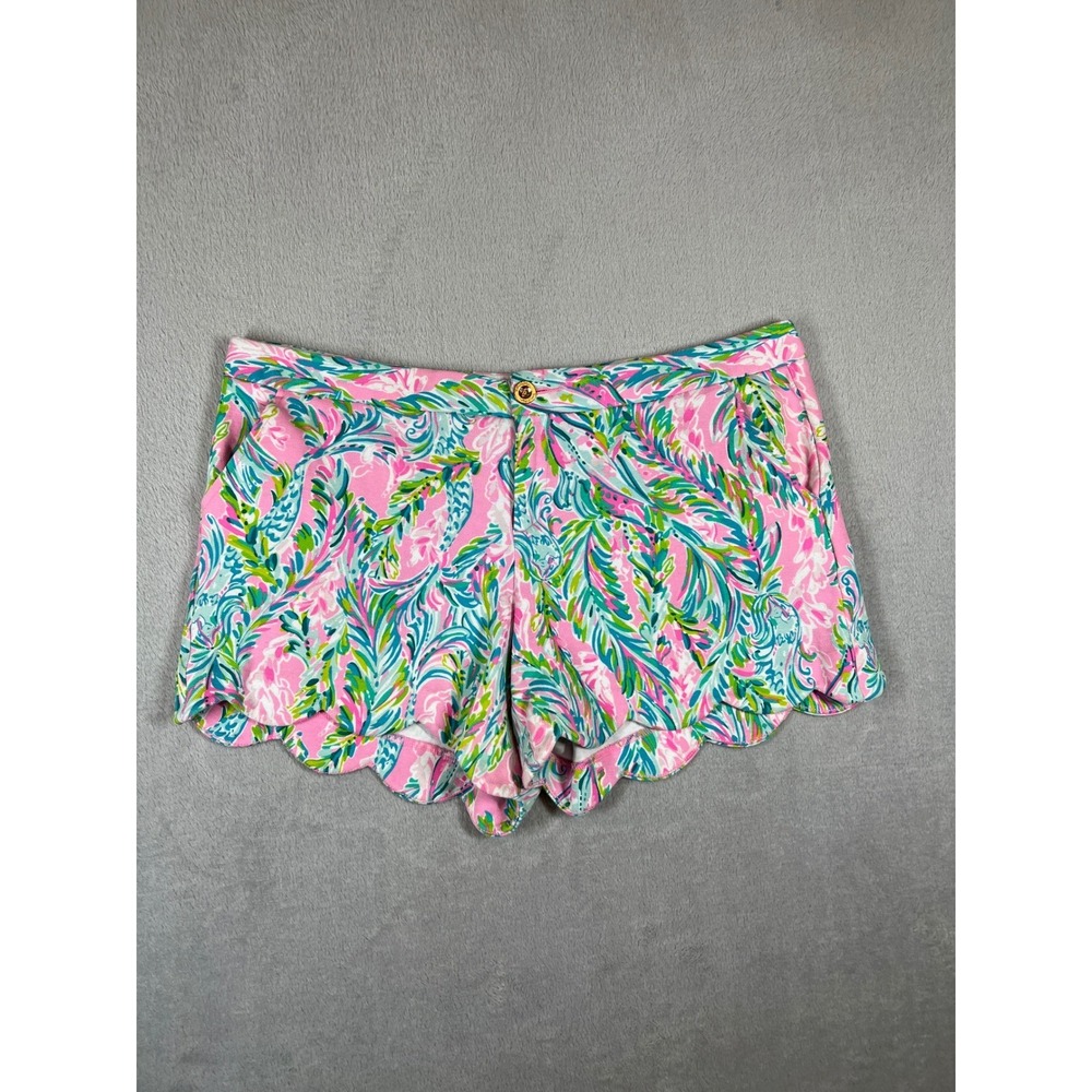 Lilly Pulitzer Buttercup Scallop Hem Shorts King of Prussia Pink Green Blue 16